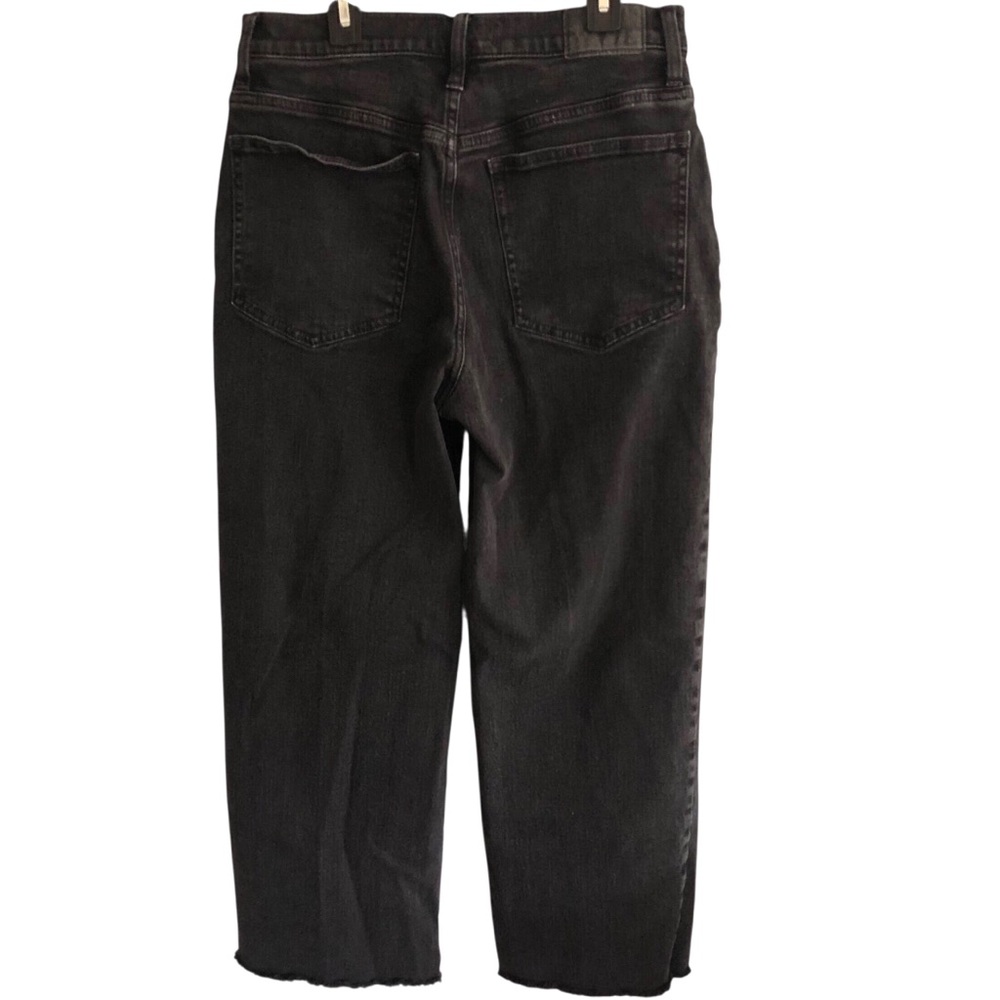 Madewell Perfect Vintage Wide Leg Crop Jean Sz 28 Black Exposed Buttonfly Casual - Picture 4 of 8